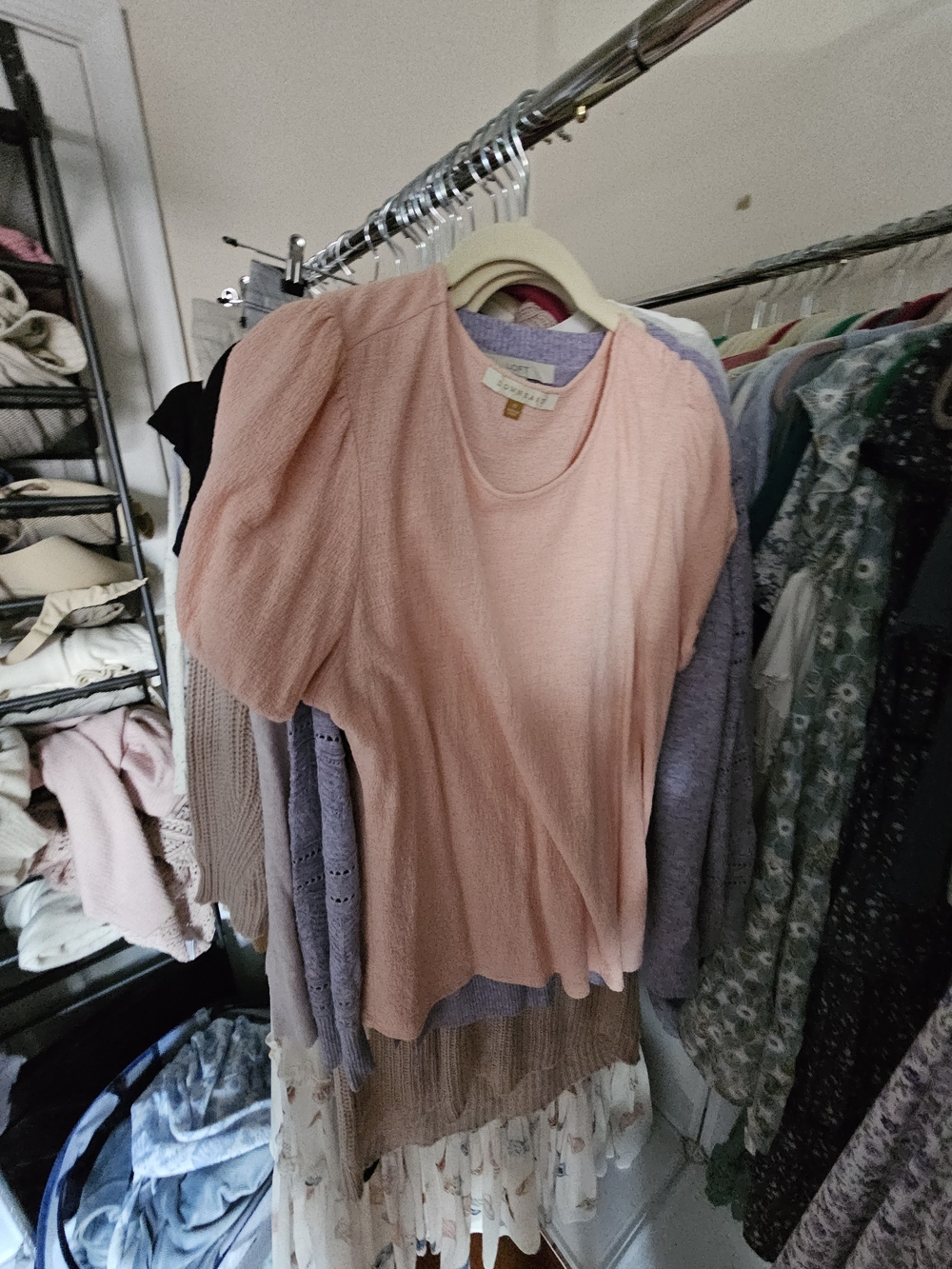 DownEast Blush Pink Puff-Sleeve Short-Sleeve Top